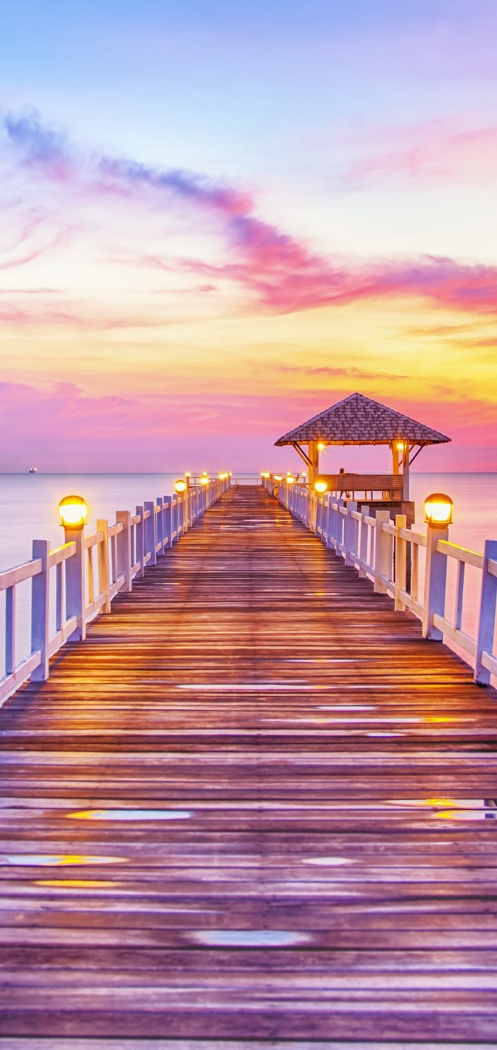 oppo mobile wallpaper,pier,sky,horizon,sea,ocean