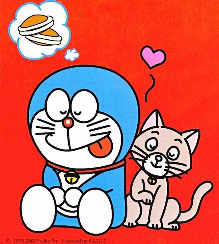 doraemon lucu fondo de pantalla,dibujos animados,línea,personaje de ficción,dibujos animados,gato