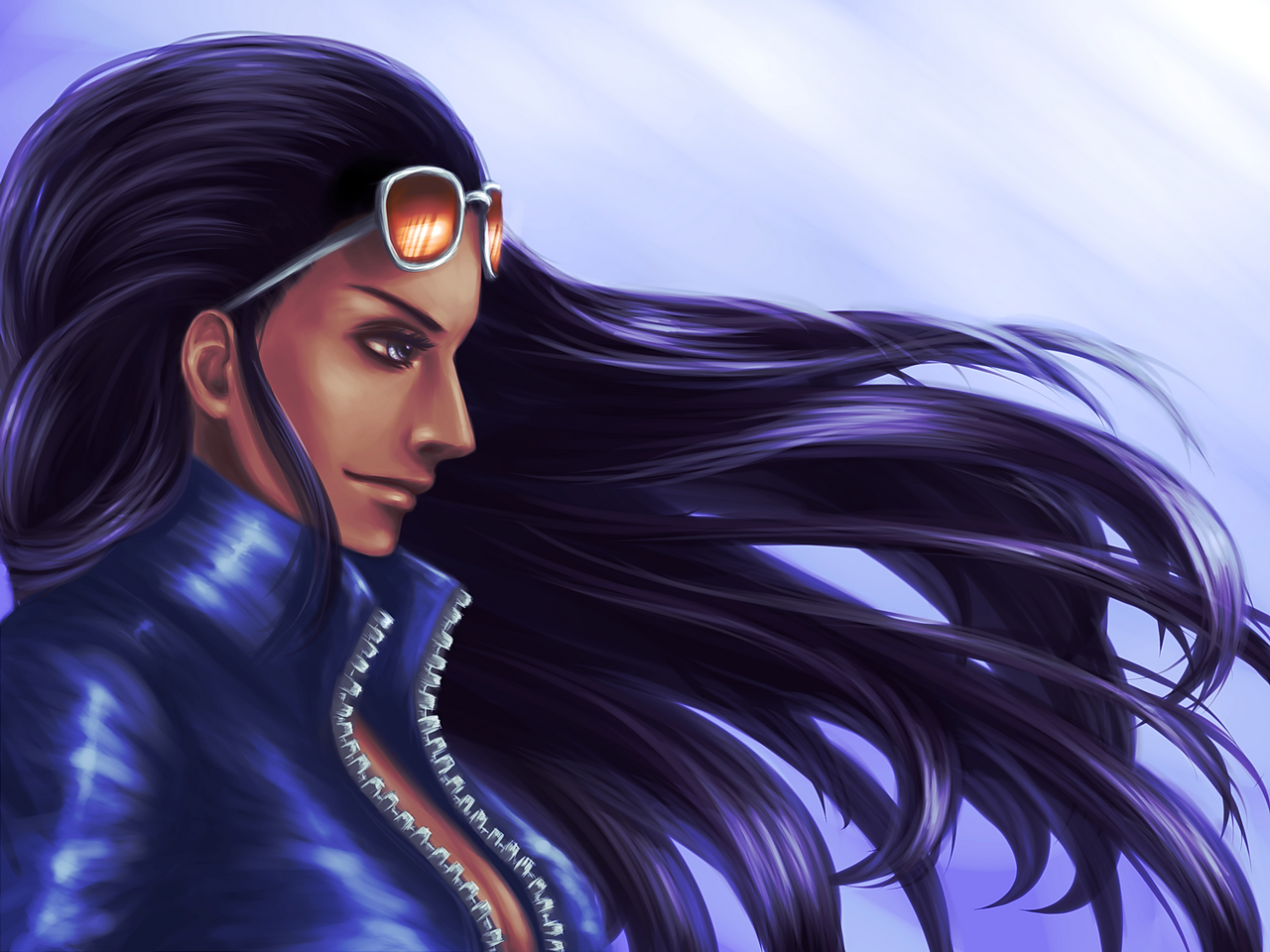 nico robin wallpaper,cg artwork,purple,violet,fictional character,cool