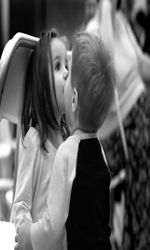 hot kiss wallpaper,photograph,people,black and white,child,interaction