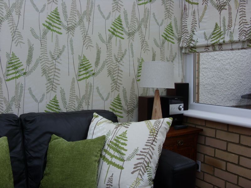 matching wallpaper and curtains,green,room,interior design,property,window treatment
