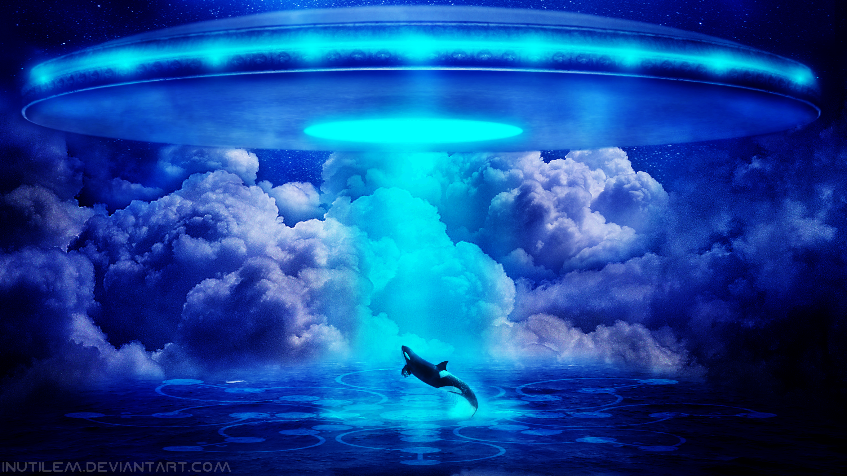 ufo wallpaper,sky,water,marine biology,electric blue,world