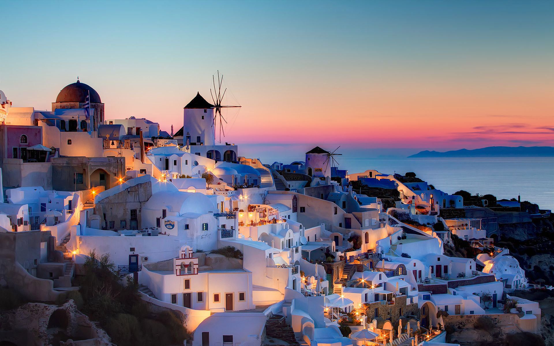 greece wallpaper,town,sky,tourism,evening,human settlement