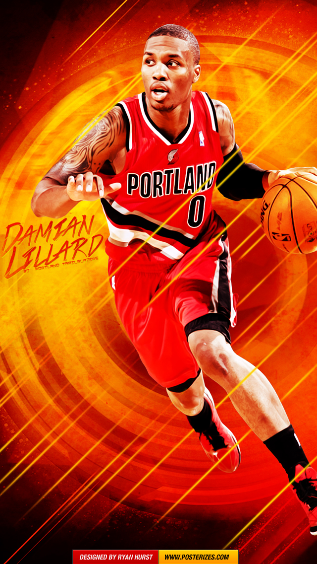 damian lillard wallpaper,basketball player,basketball,poster,team sport,ball game