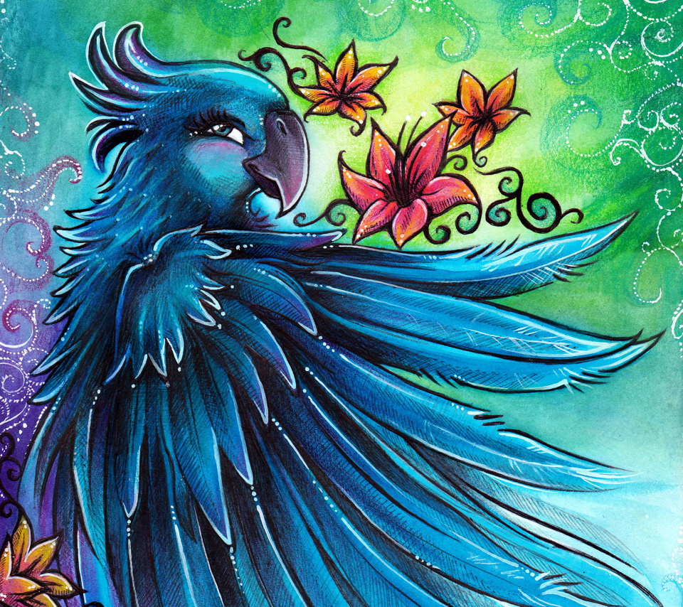 wallpaper feminino,bird,wing,bird of paradise,feather,fictional character