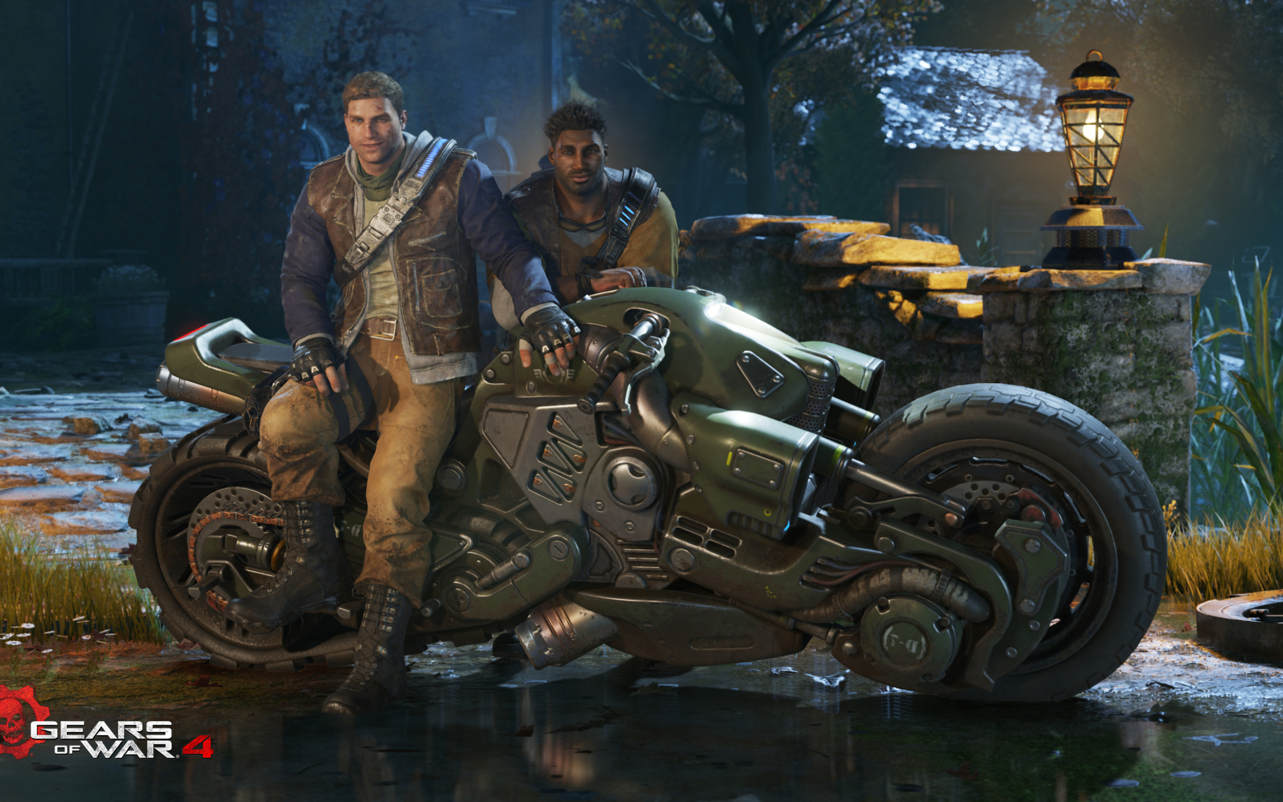 gears of war 4 wallpaper,vehicle,motorcycle,motor vehicle,automotive tire,mode of transport
