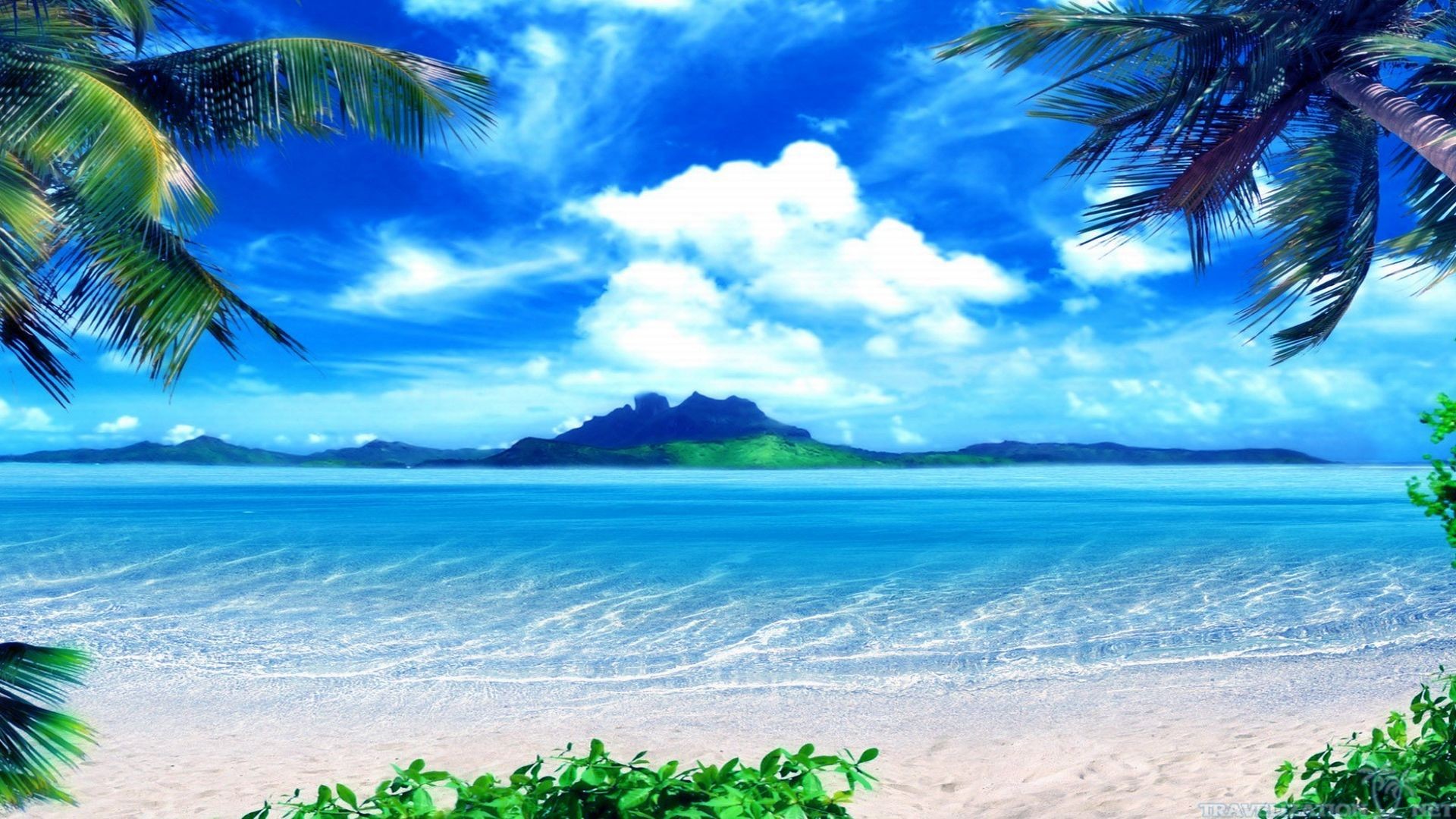beach scene wallpaper,sky,natural landscape,nature,tropics,ocean