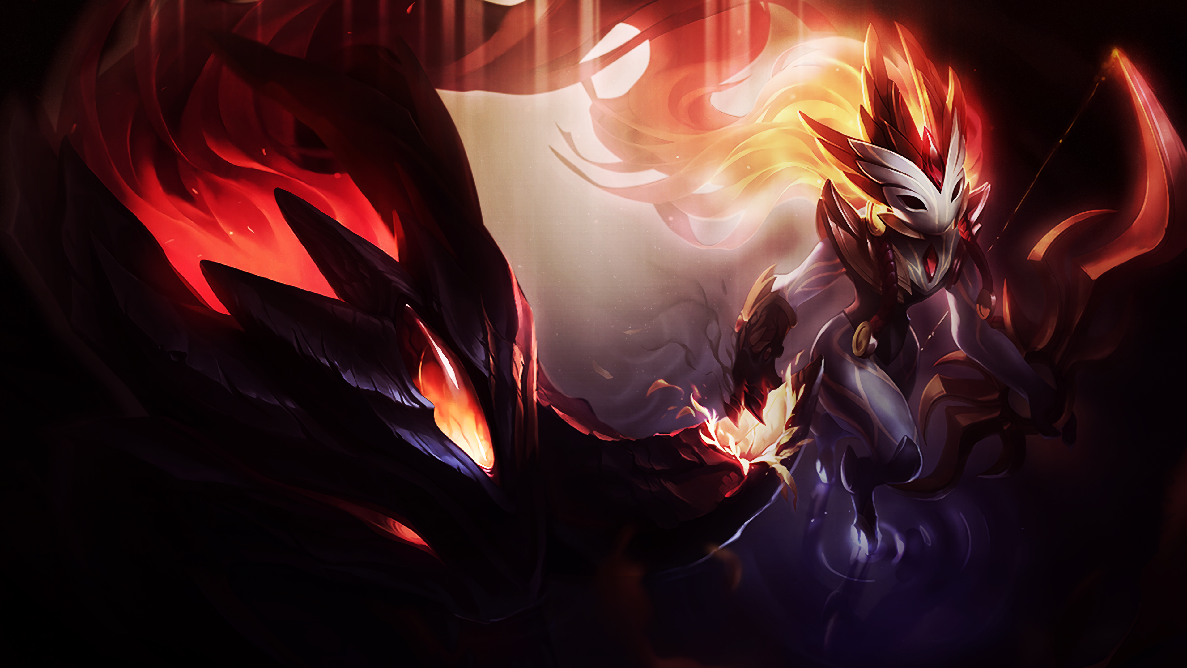 kindred wallpaper,cg artwork,demon,flame,fictional character,darkness