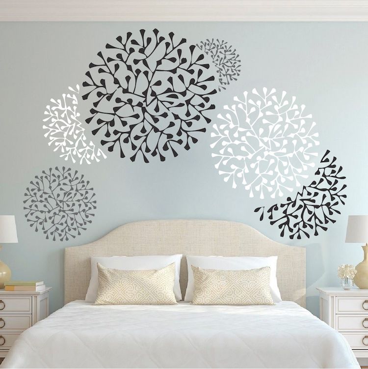 wallpaper stencils,wall sticker,wall,room,leaf,pattern