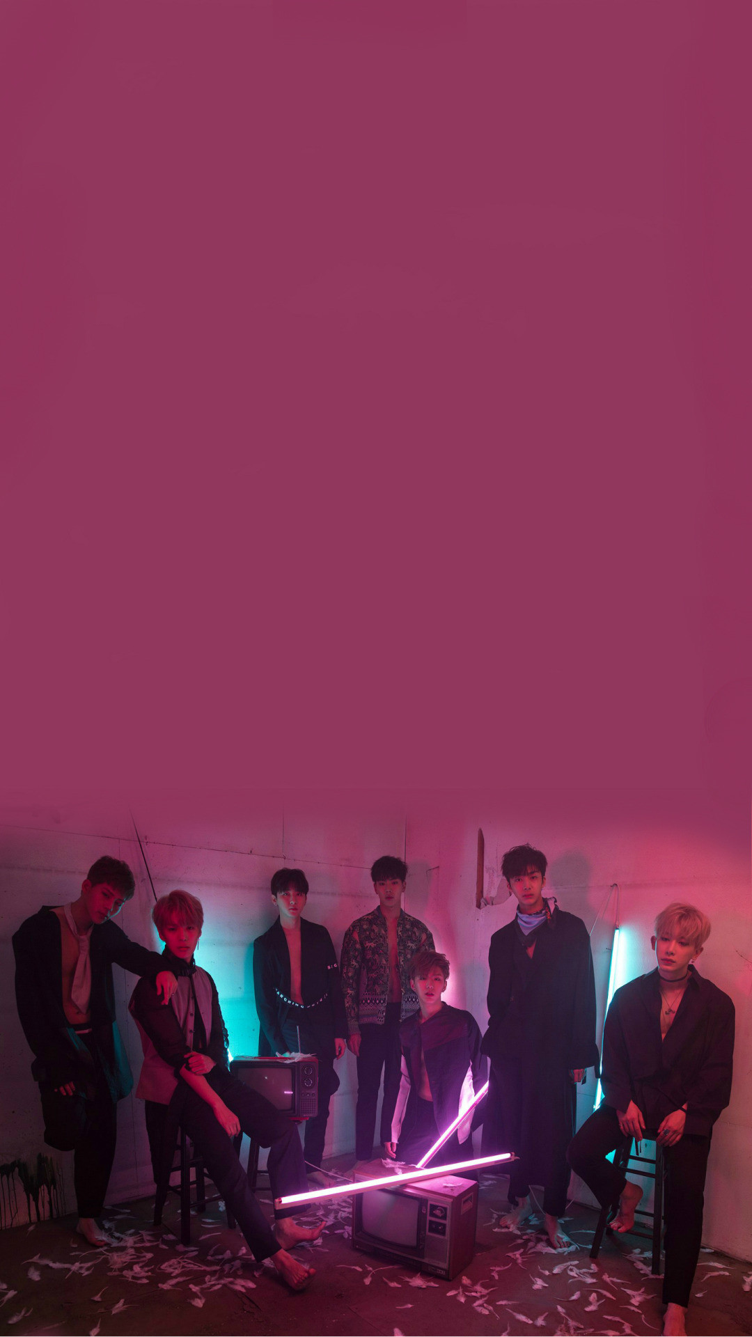 monsta x wallpaper,pink,magenta,performance,event,music