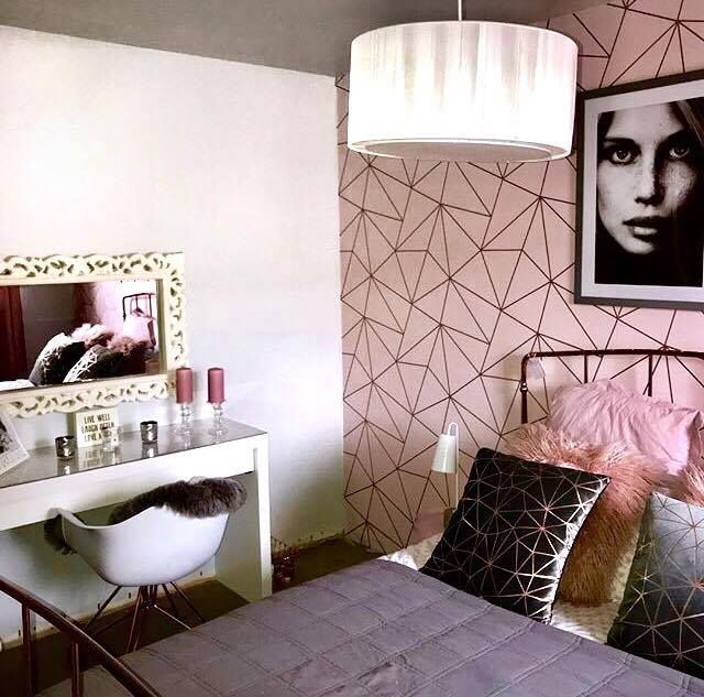 Rose Gold And Pink Bedroom Ideas WallpaperUse