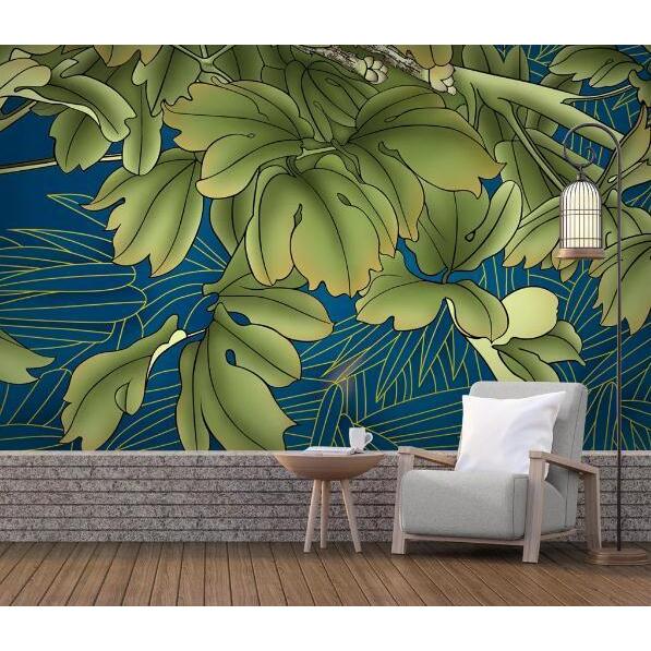 wall art wallpaper,leaf,wallpaper,mural,tree,plant