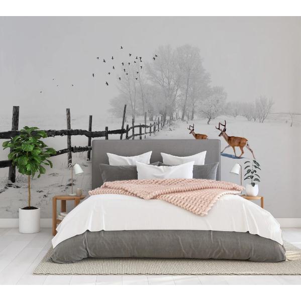 papel tapiz de arte de pared,cama,mueble,marco de la cama,habitación,sábana