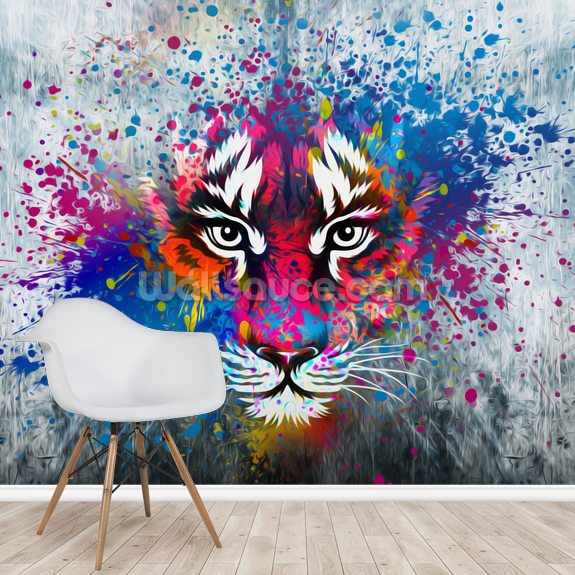 wall art wallpaper,art,modern art,wall,tiger,mural