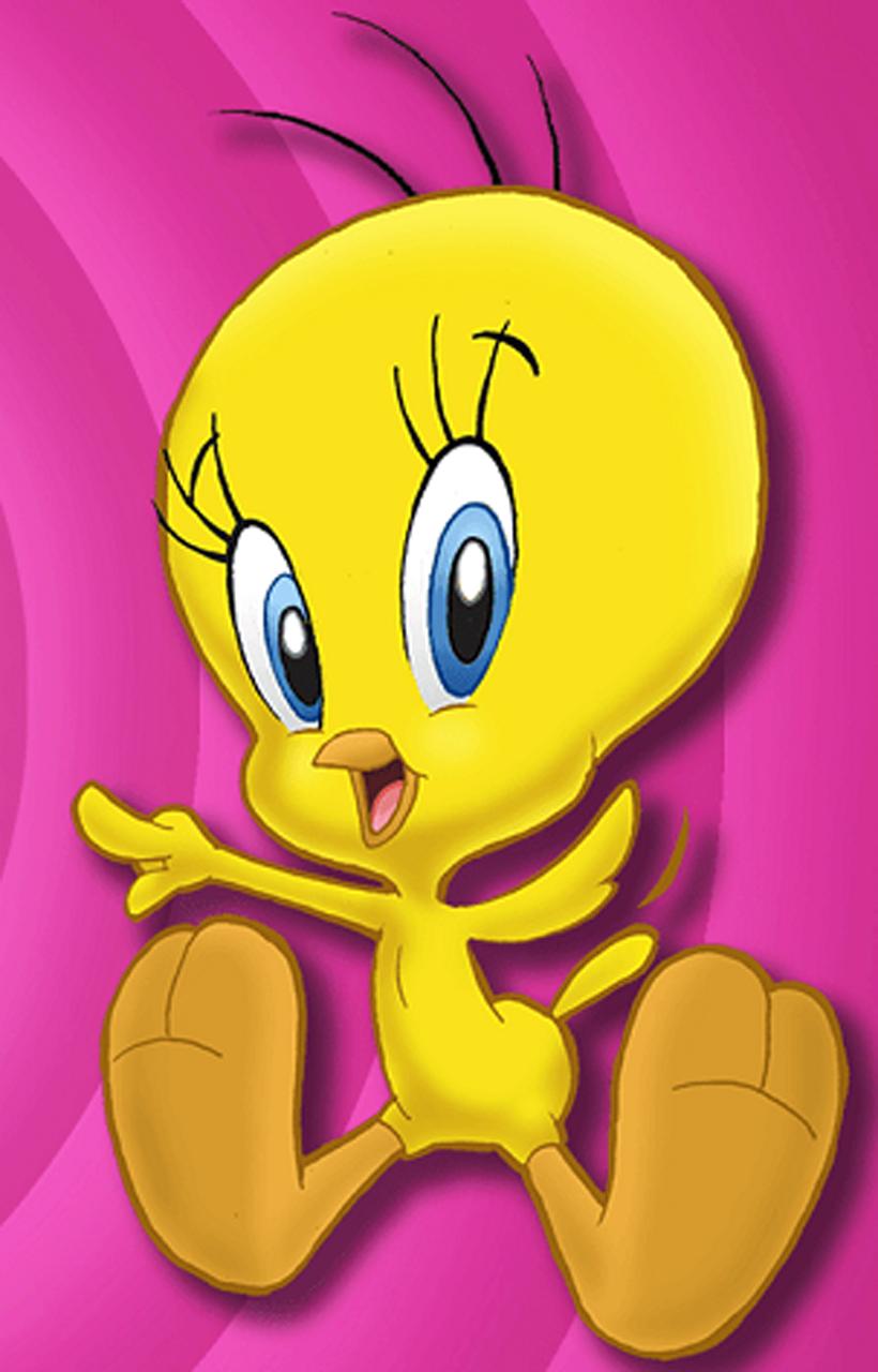 tweety bird wallpaper,animated cartoon,cartoon,yellow,animation,magenta