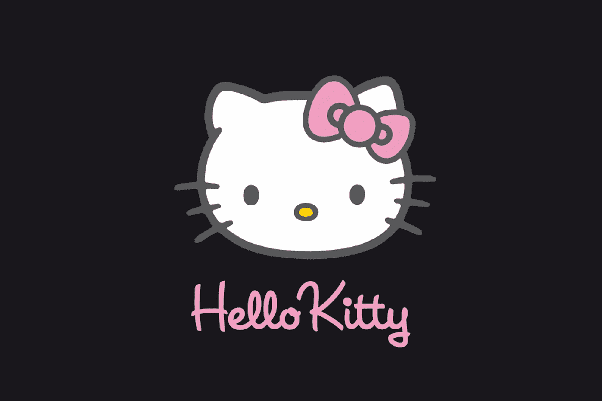 bonjour kitty fond d'écran gratuit,texte,rose,blanc,dessin animé,police de caractère
