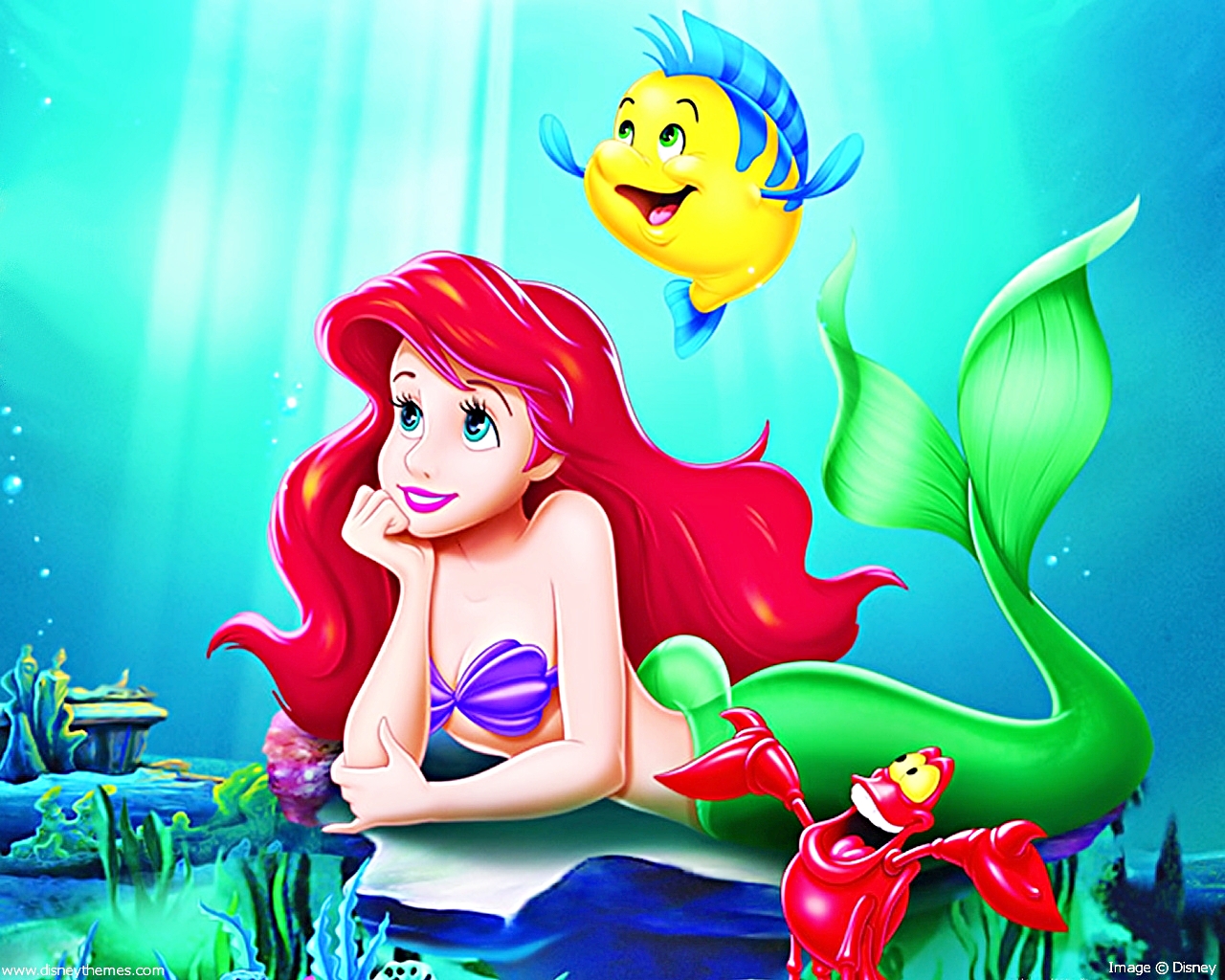 little mermaid wallpaper,animated cartoon,cartoon,fictional character,mythical creature,illustration