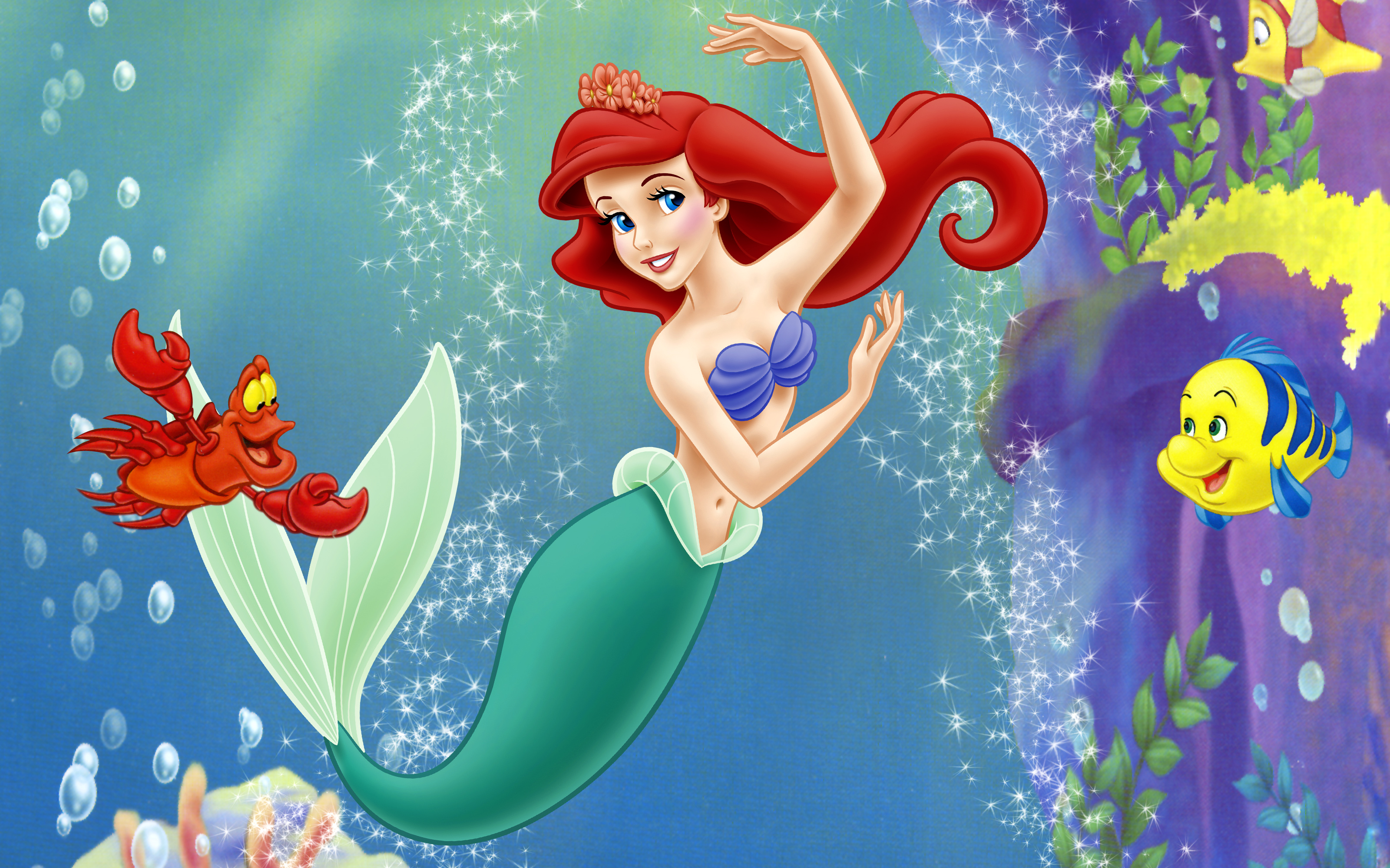 little mermaid wallpaper,animated cartoon,cartoon,fictional character,illustration,mythical creature