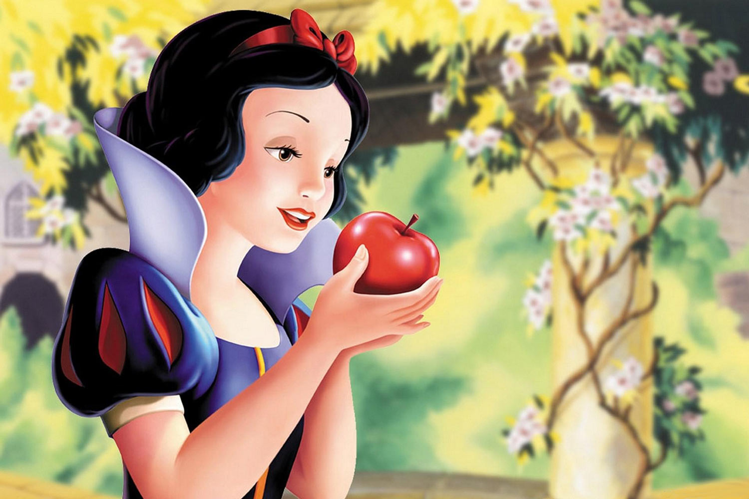 snow white wallpaper,apple,fruit,cartoon,animated cartoon,skin