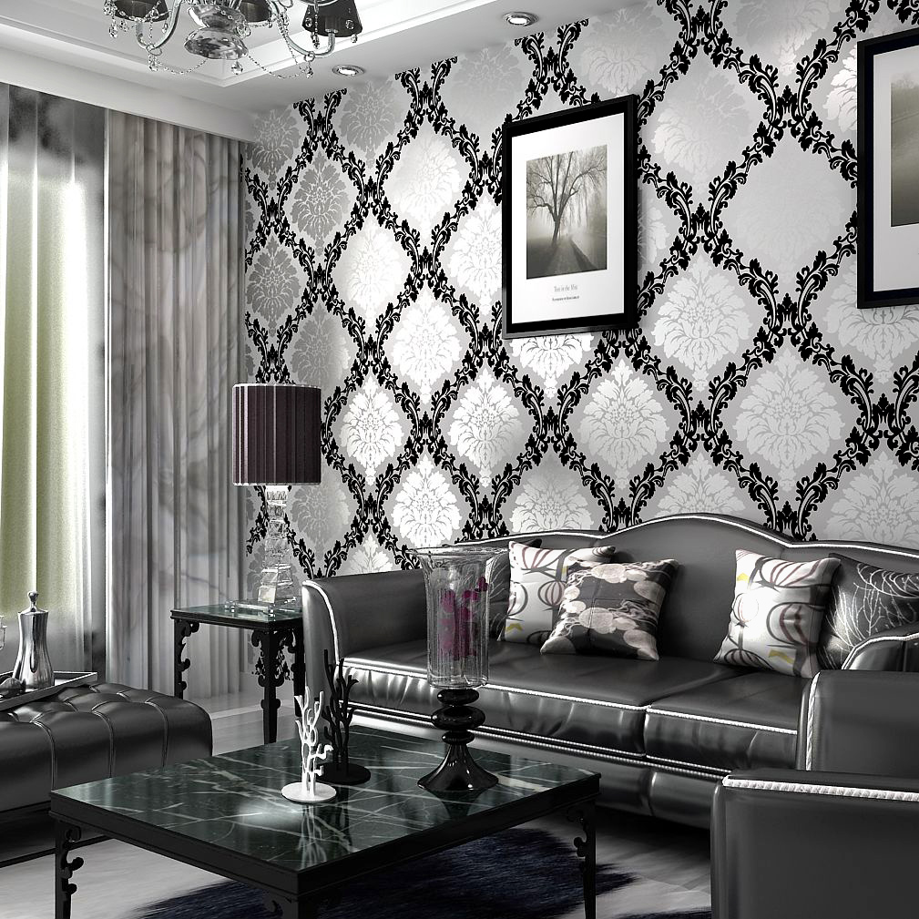 papel pintado para sala de estar moderna,sala,habitación,diseño de interiores,negro,en blanco y negro