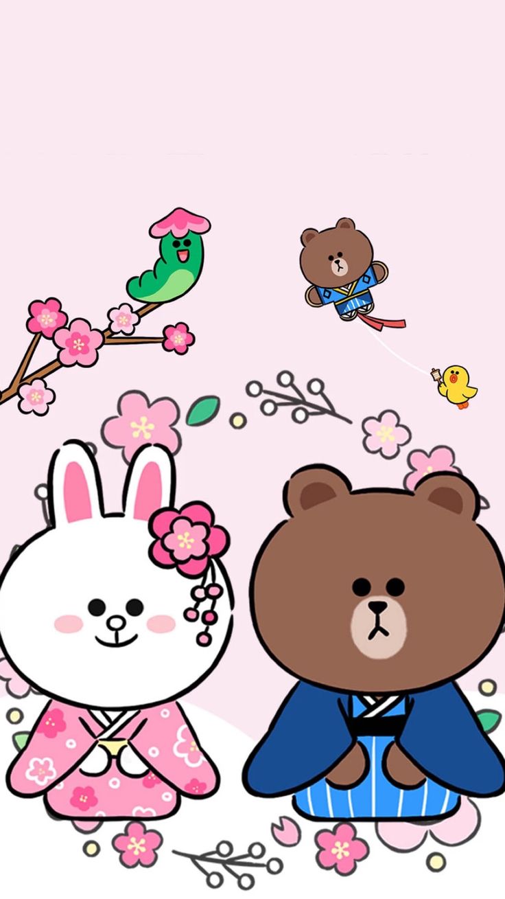 line friends wallpaper,cartoon,clip art,pink,cheek,graphics