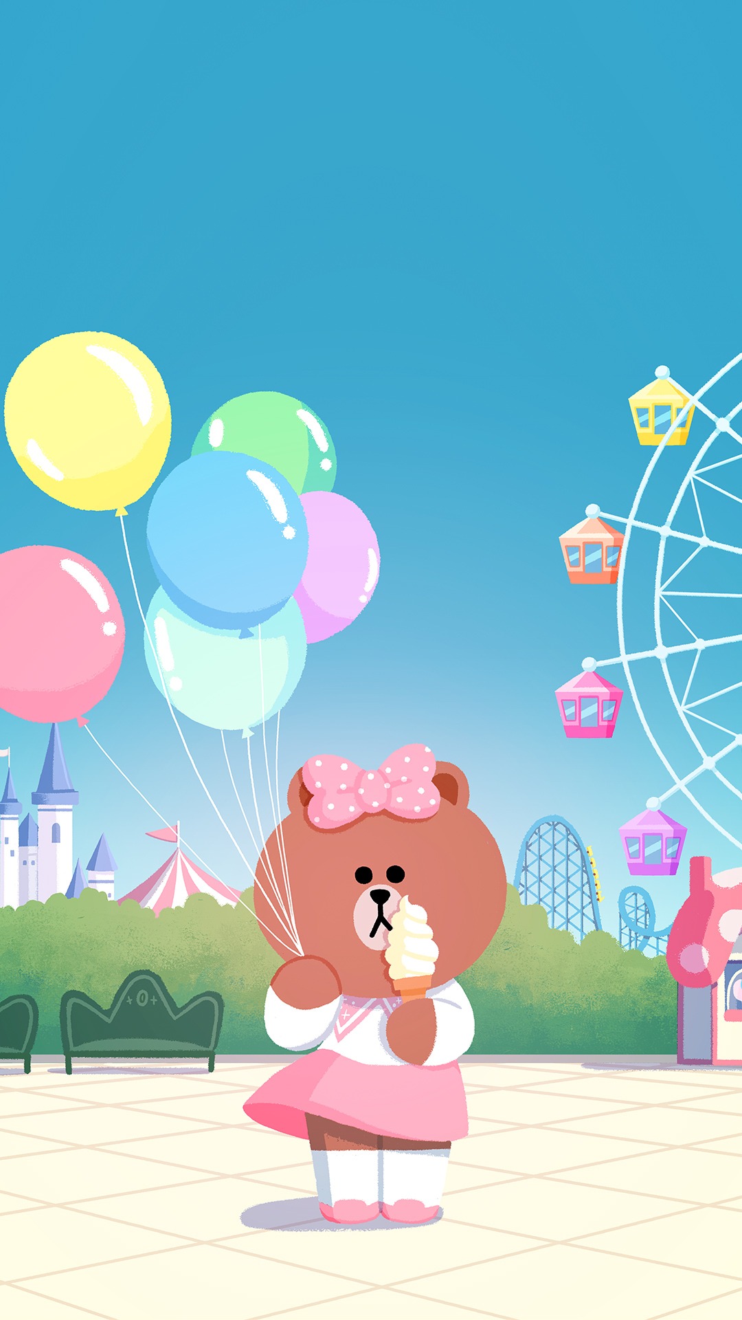 line friends wallpaper,cartoon,illustration,pink,animated cartoon,art