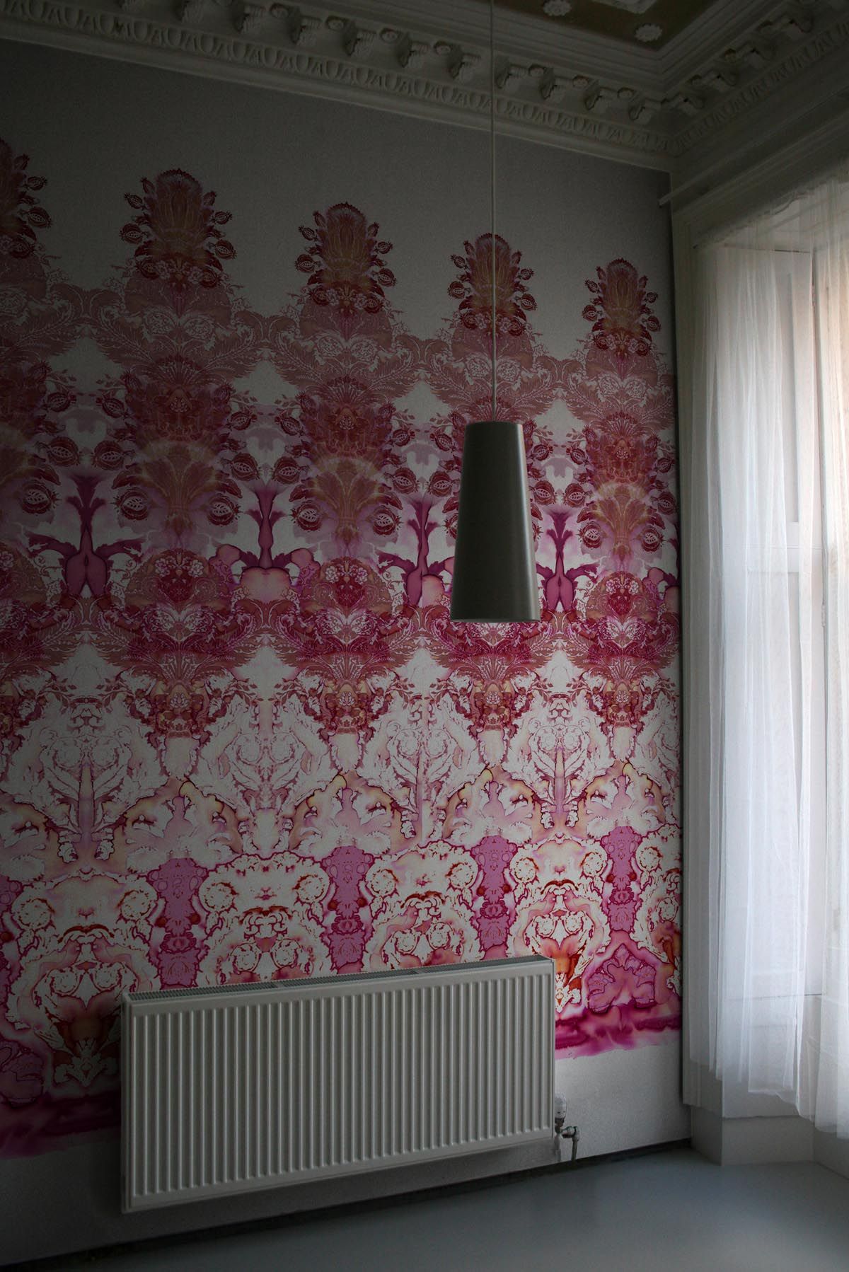 wallpaper panels,pink,wallpaper,wall,room,interior design