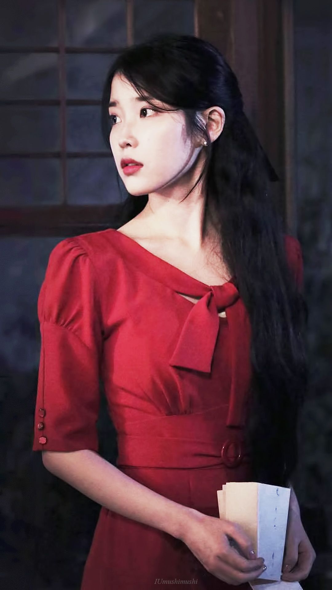 iu wallpaper,hair,hairstyle,red,beauty,black hair