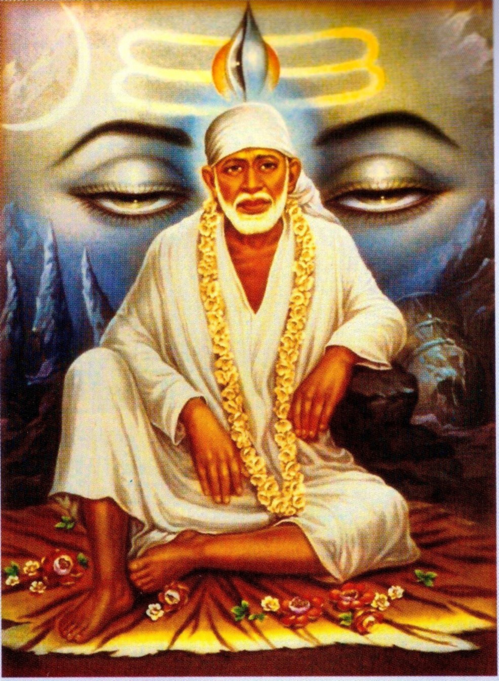 baba wallpaper,guru,blessing,painting,high priest,prophet