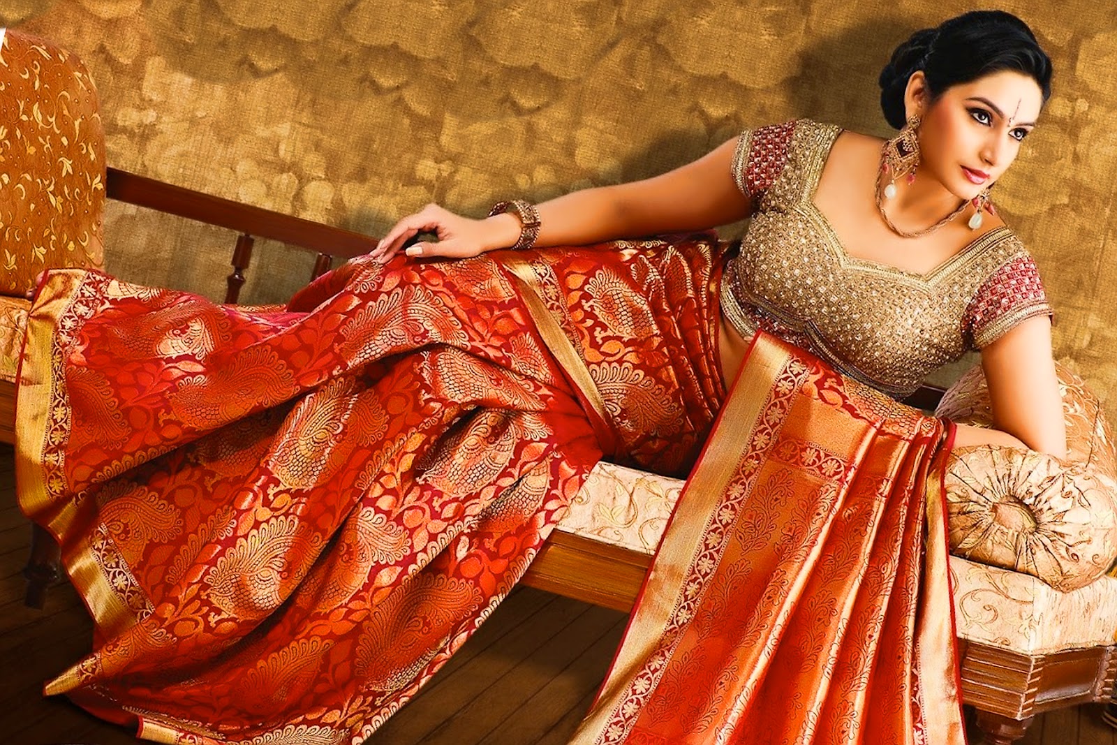 fond d'écran saree,sari,orange,vêtements,mehndi,textile