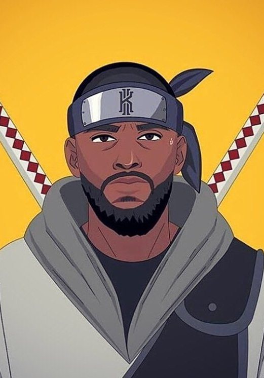 kyrie irving logo fondos de pantalla,dibujos animados,ilustración,frente,anime,barba