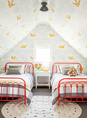kids bedroom wallpaper,furniture,room,bedroom,wall,bed