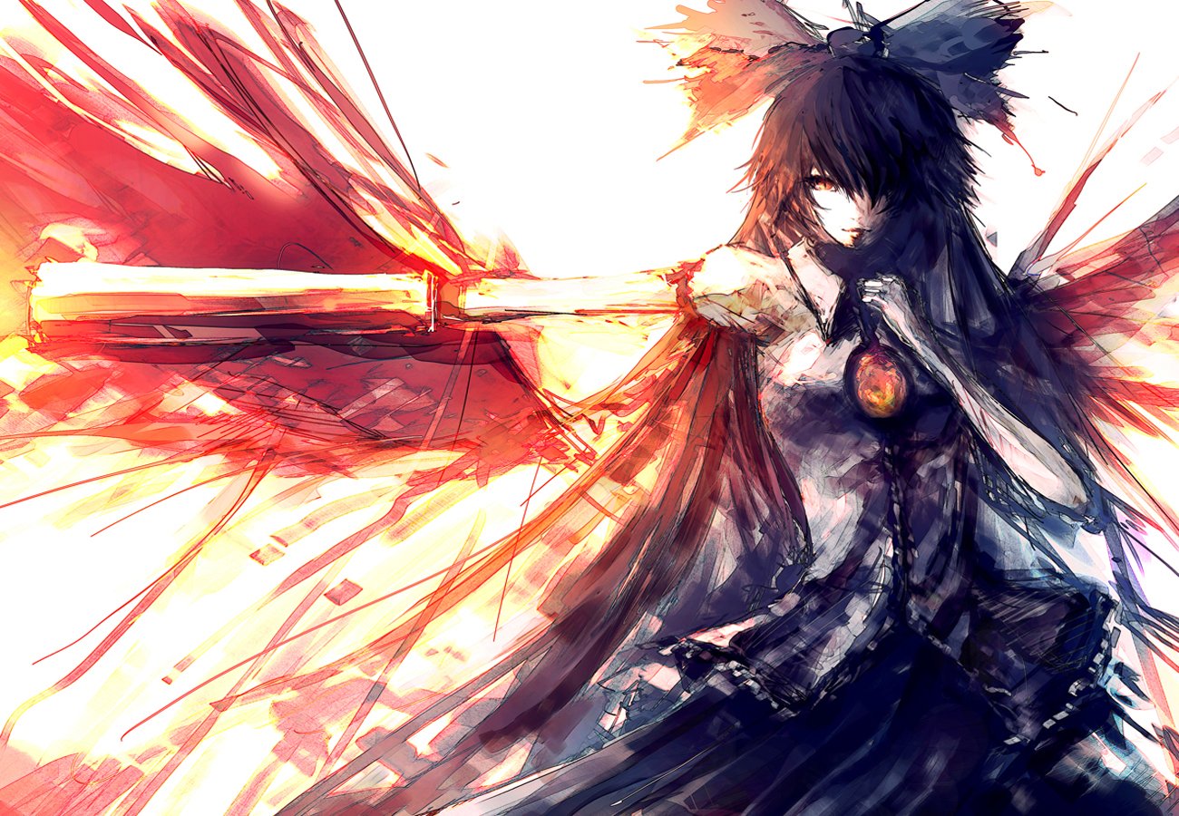 touhou wallpaper,cg artwork,anime,illustration,long hair,black hair