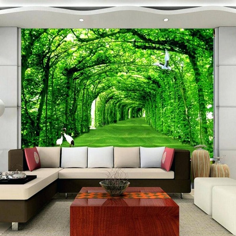 carta da parati 5d,natura,verde,parete,murale,paesaggio naturale