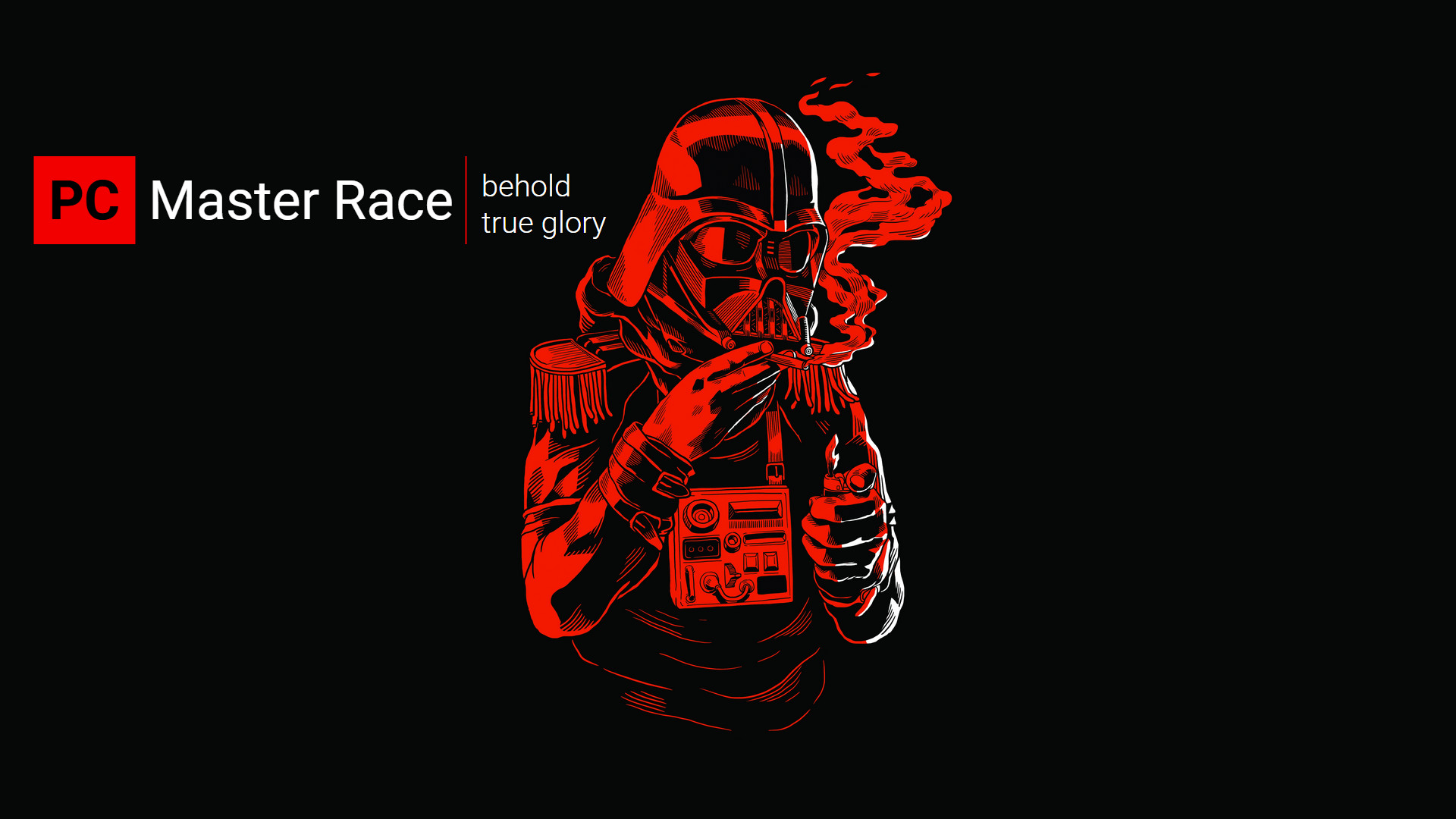 pc master race fondo de pantalla,rojo,fuente,diseño gráfico,ilustración,personaje de ficción