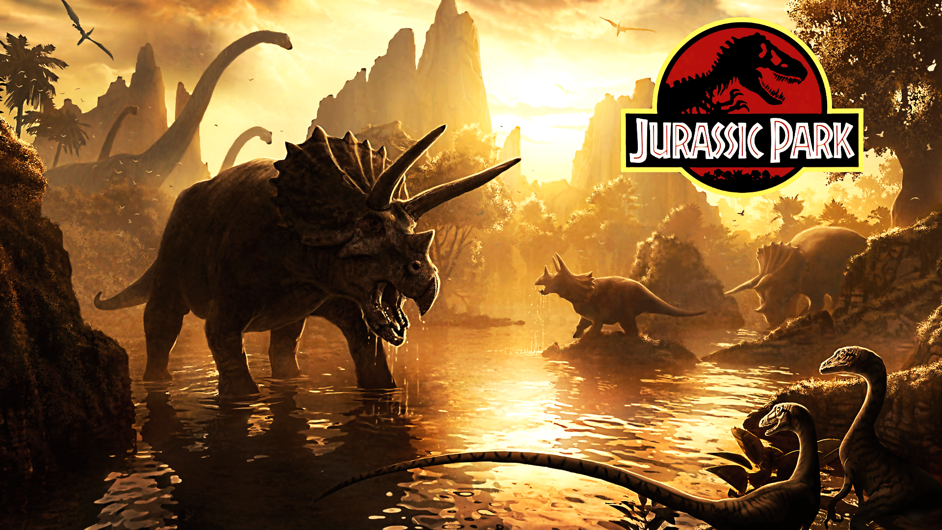 jurassic park wallpaper,action adventure game,dinosaur,strategy video game,sky,games