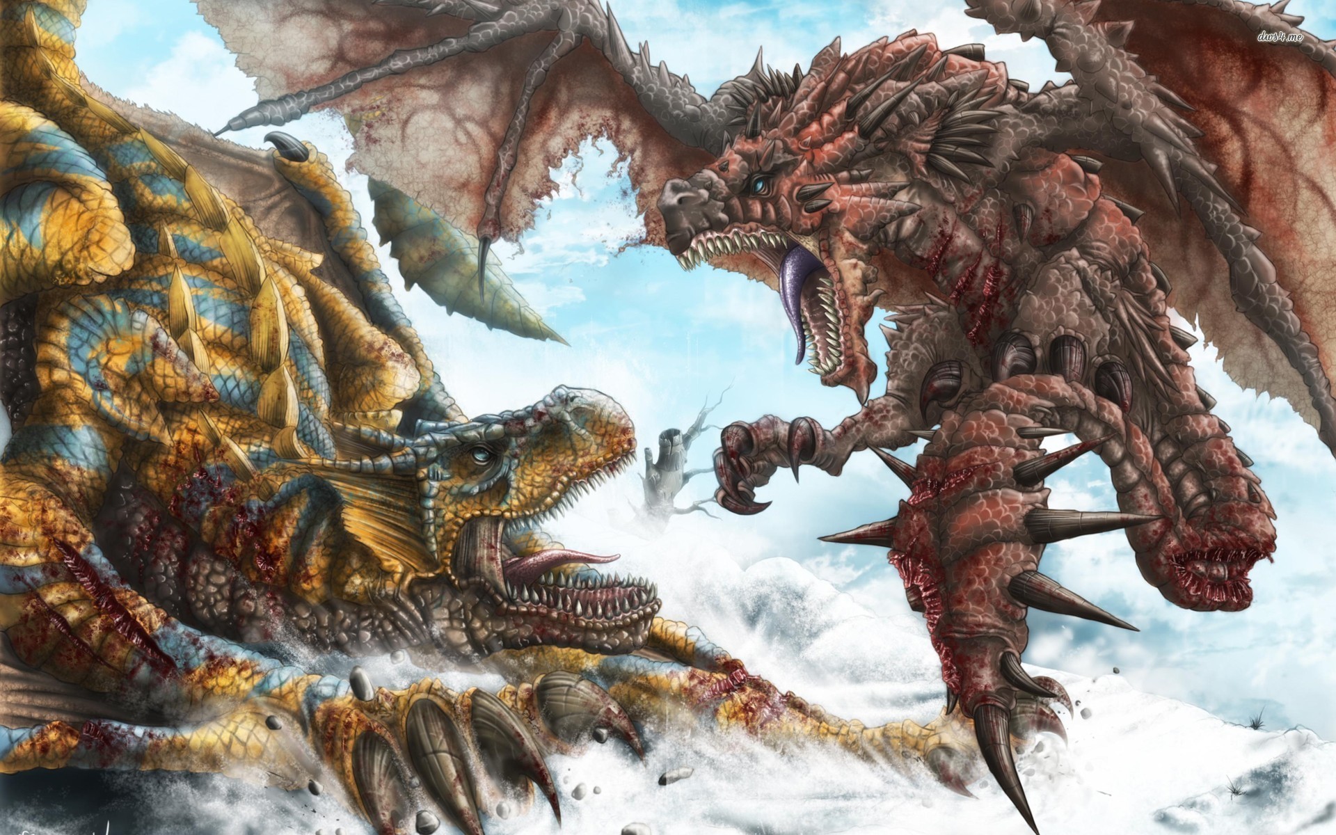 monster hunter wallpaper,dragon,cg artwork,fictional character,mythical creature,claw