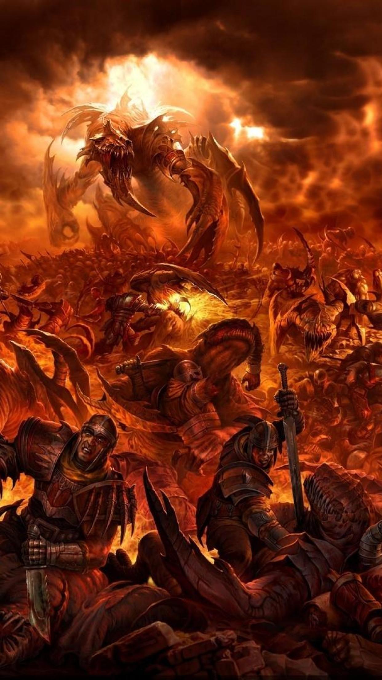 битва против демонов. лео хао художник ария. битва против демонов. балрог против смауга. огненный ад.