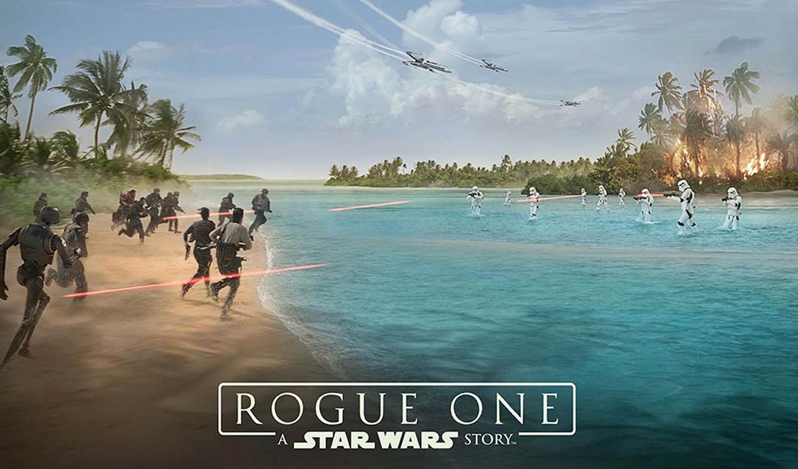 star wars rogue one wallpaper,sky,ocean,palm tree,tree,sea