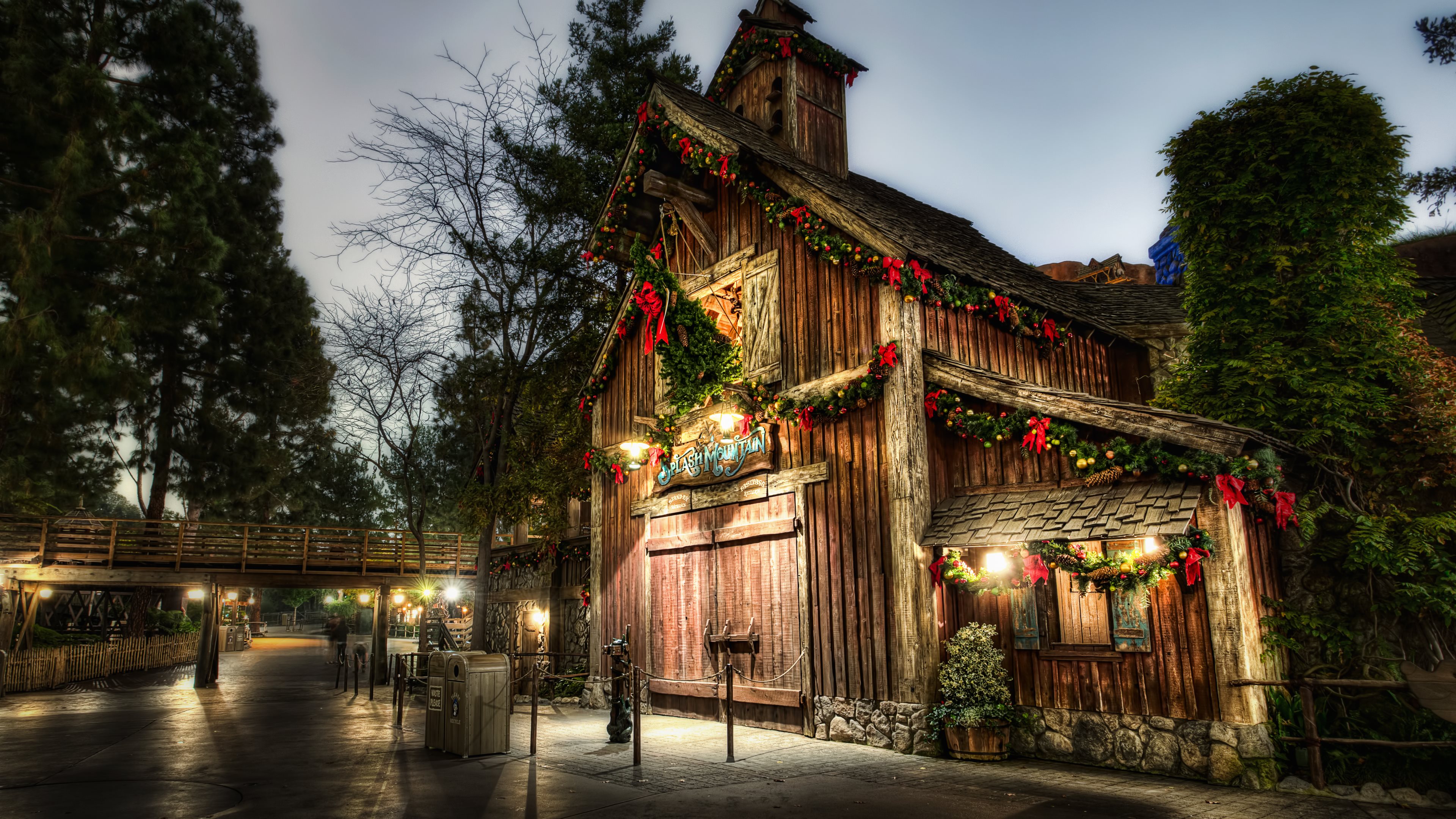 4k fond d'écran de noël,bâtiment,ville,architecture,nuit,éclairage