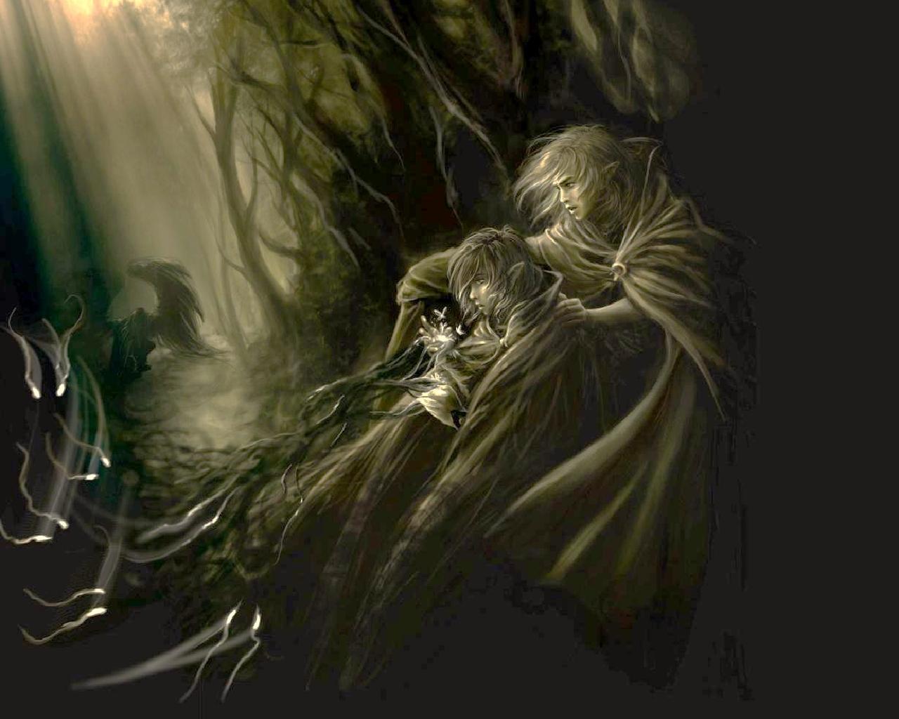 carta da parati elfo,cg artwork,personaggio fittizio,buio,pianta,illustrazione
