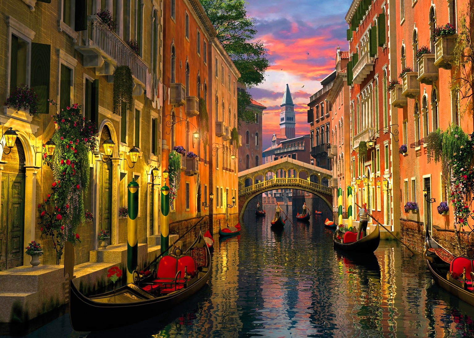 ヴェネツィアの壁紙,運河,水路,町,反射,ボート