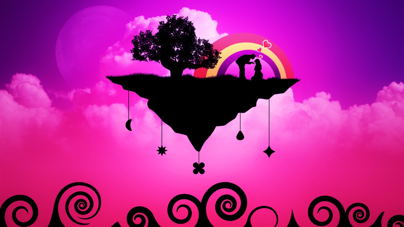love theme wallpaper,pink,heart,graphic design,purple,love