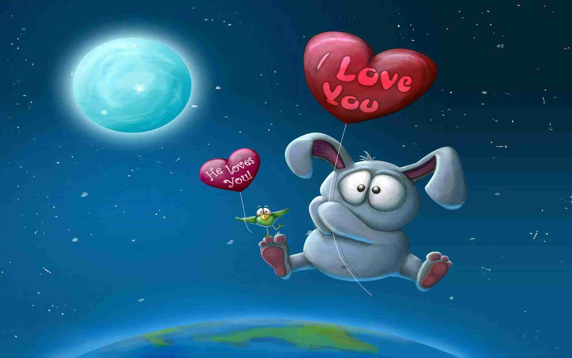 i love you wallpaper download,animated cartoon,cartoon,sky,animation,illustration