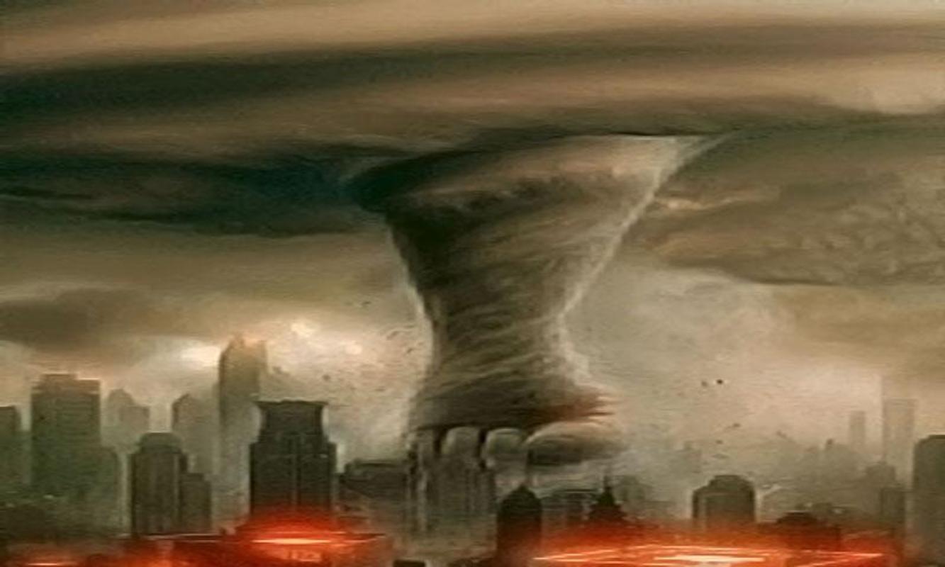 tornado live wallpaper,tornado,cg artwork,ilustración,arte,torre