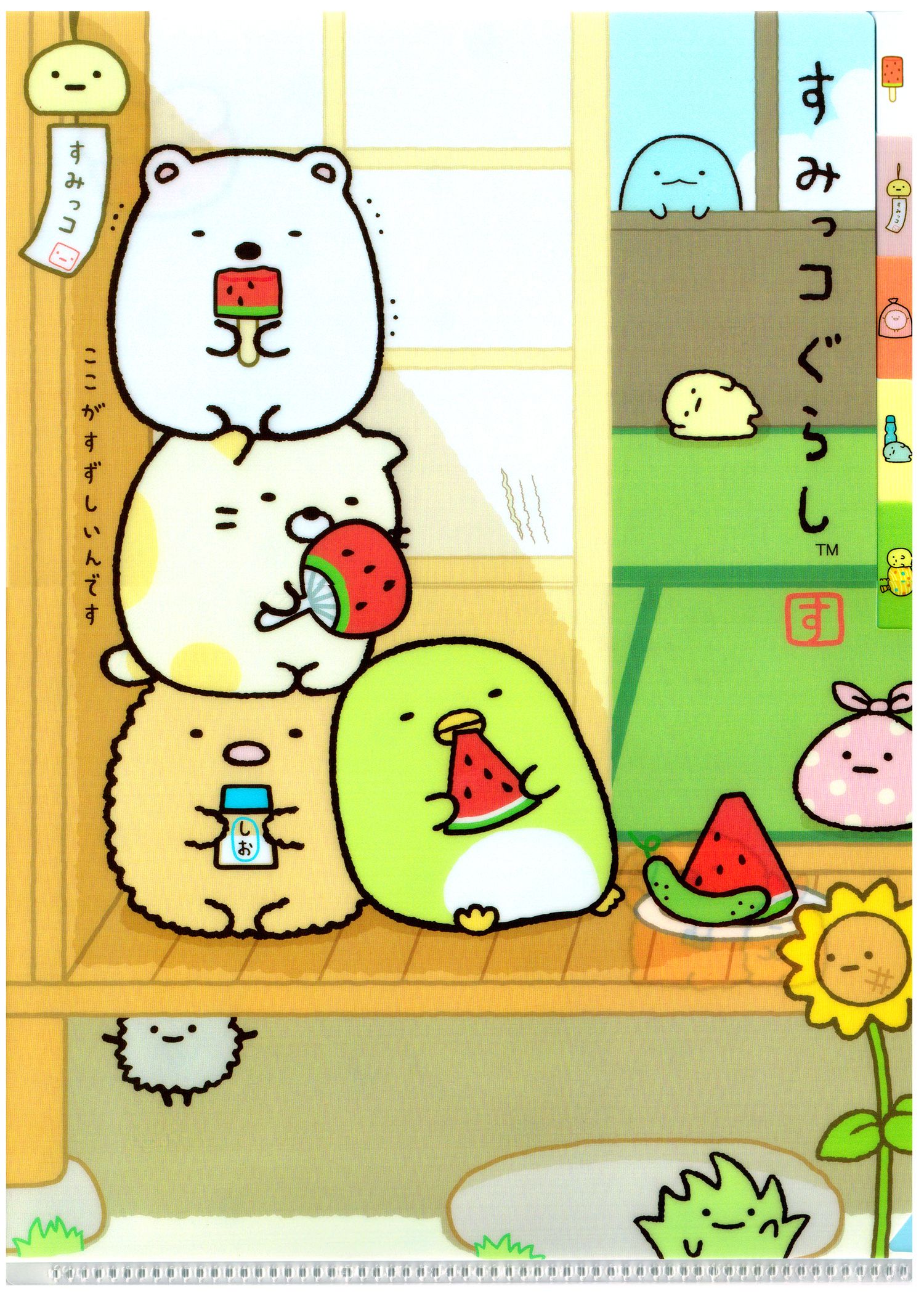 carta da parati di sumikko gurashi,cartone animato,illustrazione