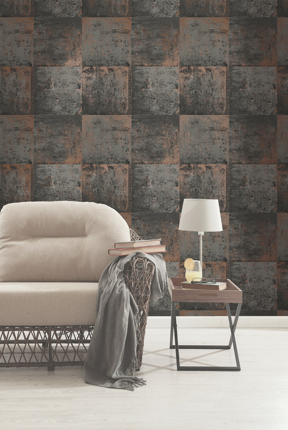 灰色と銅の壁紙,家具,壁,ルーム,ソファー,床