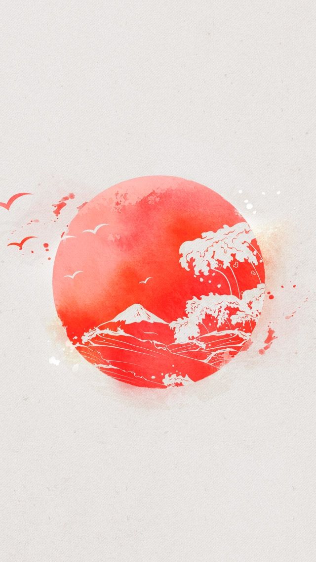 fondo de pantalla japonés iphone,rojo,ilustración,diseño gráfico,gráficos