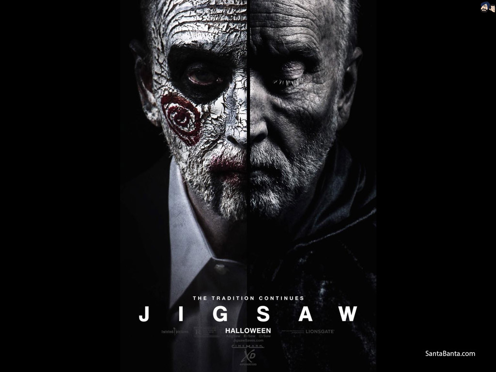 jigsaw wallpaper,poster,movie,darkness,human,supervillain