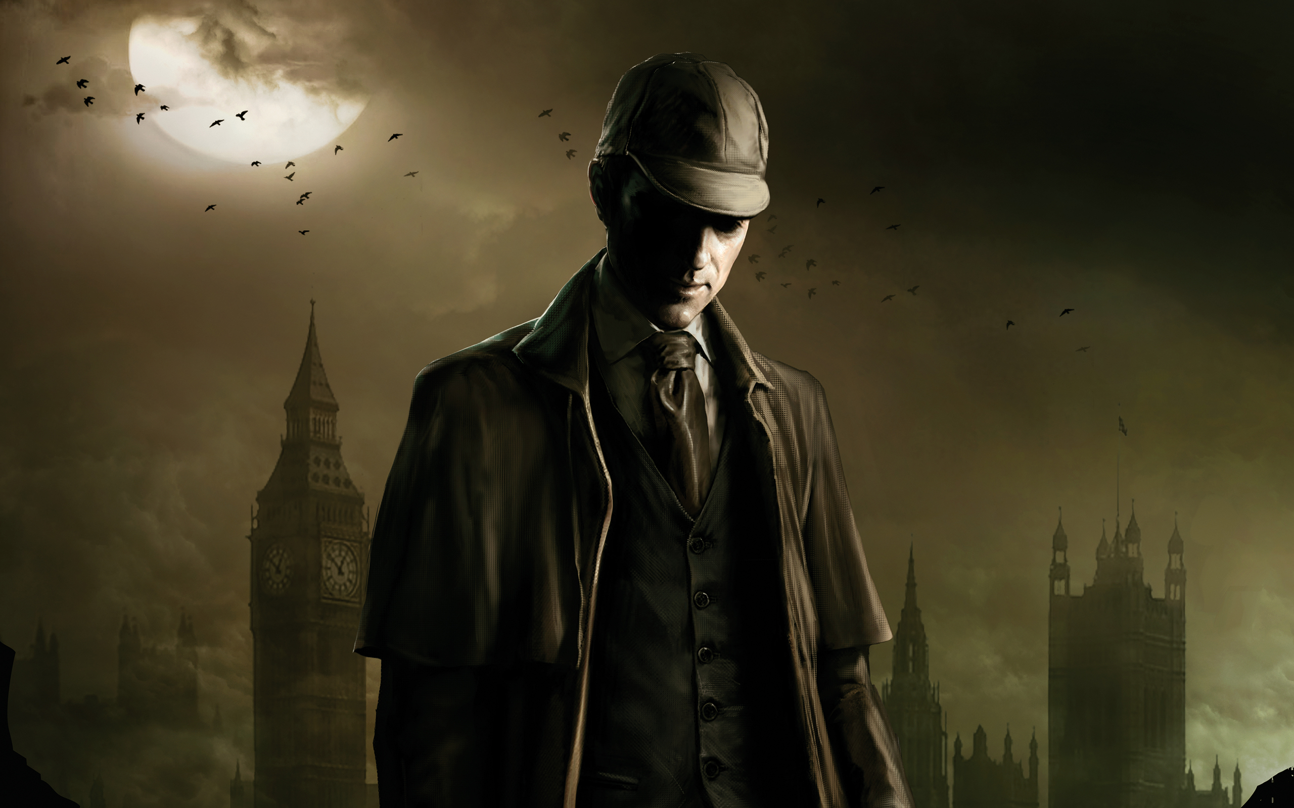sherlock holmes wallpaper,action adventure game,pc game,movie,darkness,digital compositing
